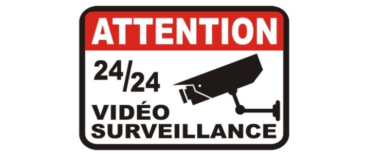 Autocollant sous vidéo surveillance alarme logo 5